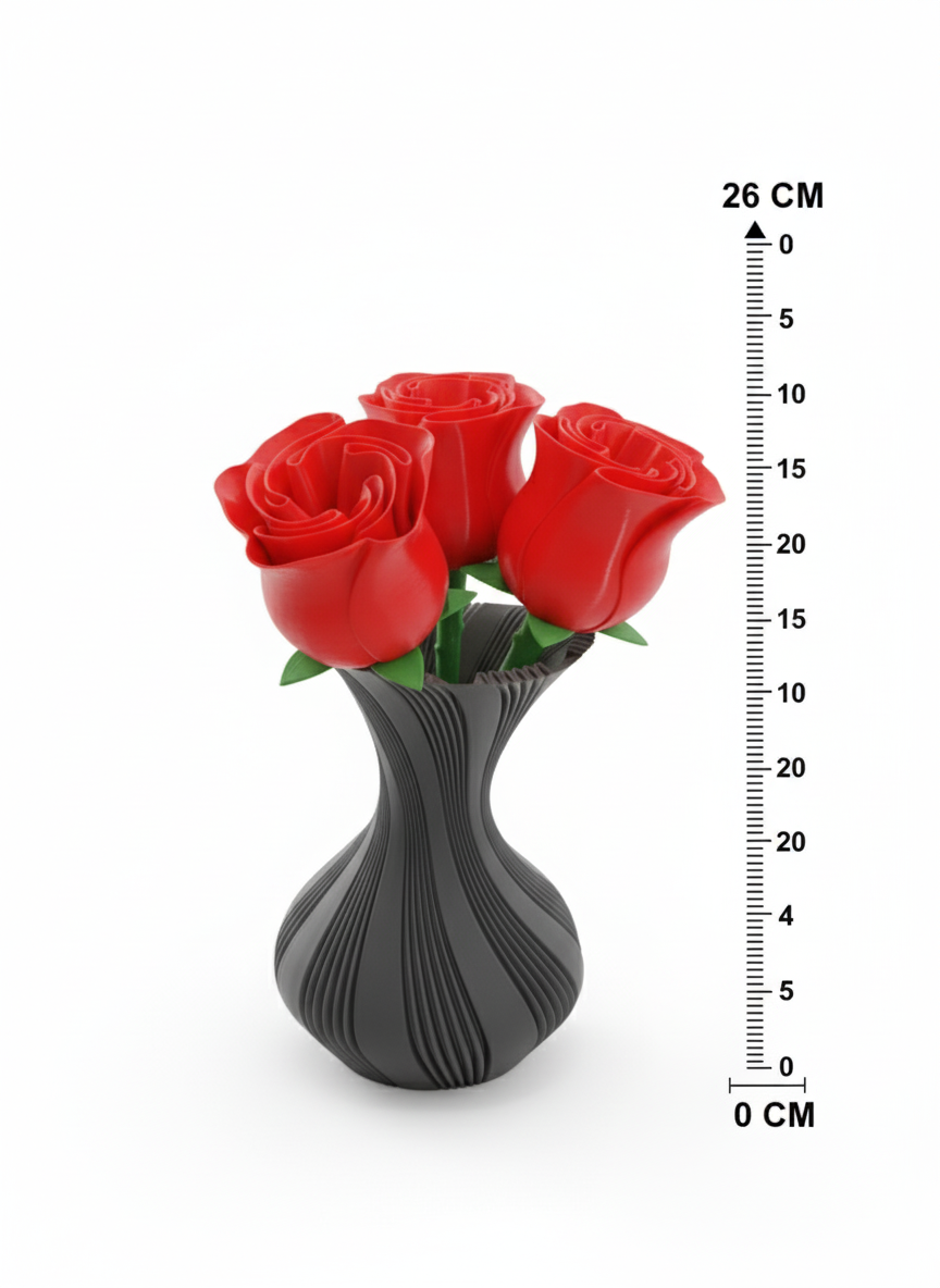 Vase with Three Roses